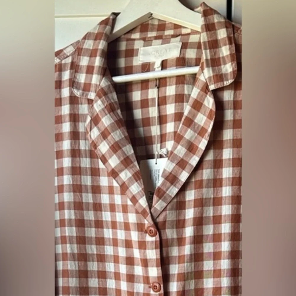 THE GREAT. Brown and White Gingham Pajamas - Picture 2 of 2